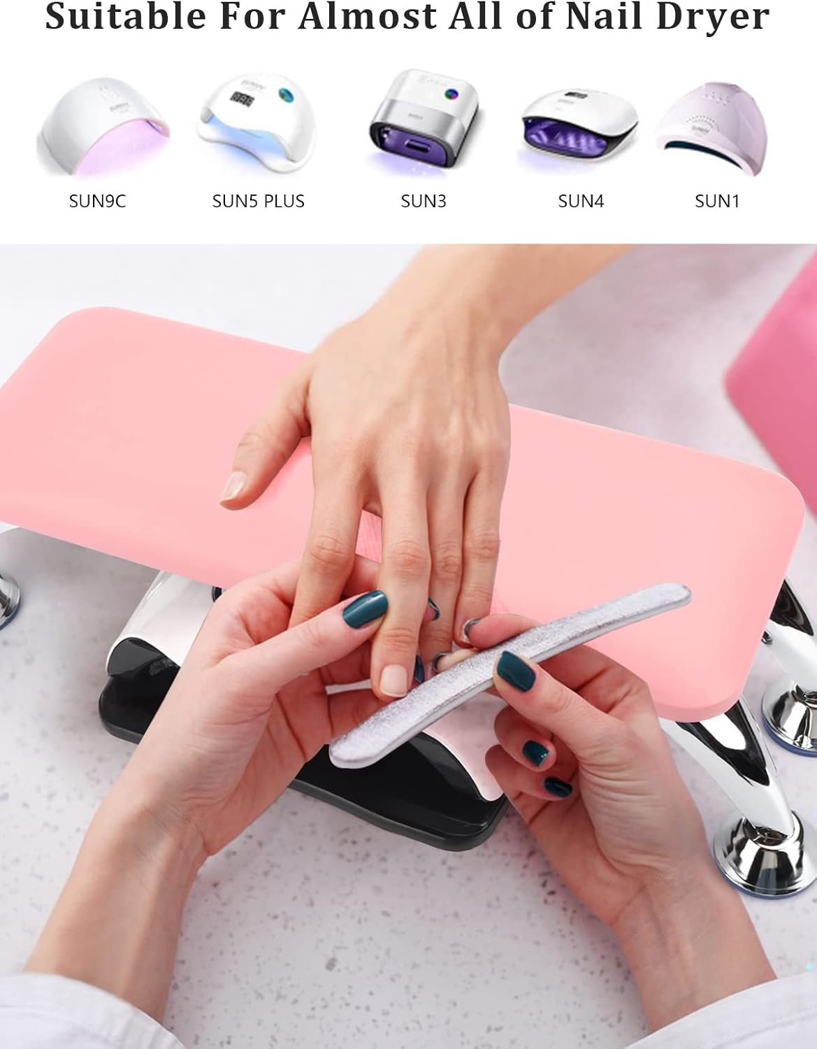 Big Arm Rest for Nails Cushion, Microfiber Leather Hand Rest for Nails Tech, Hand Rest Pillow for Nails Toenails, Detachable Nail Art Accessories Tool for Nails Tech (Pink) image number 6