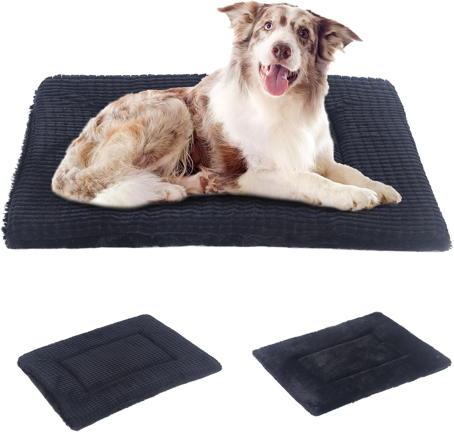 BVAGSS Dog Bed Mat,Reversible Dog Crate Pad, Memory Foam Dog Beds, Soft Warm Pet Cushion for Small Medium Dogs, Washable Pet Sleeping Mattress Kennel Bed Pad XH079 (76X50X4 Cm,Light Grey)