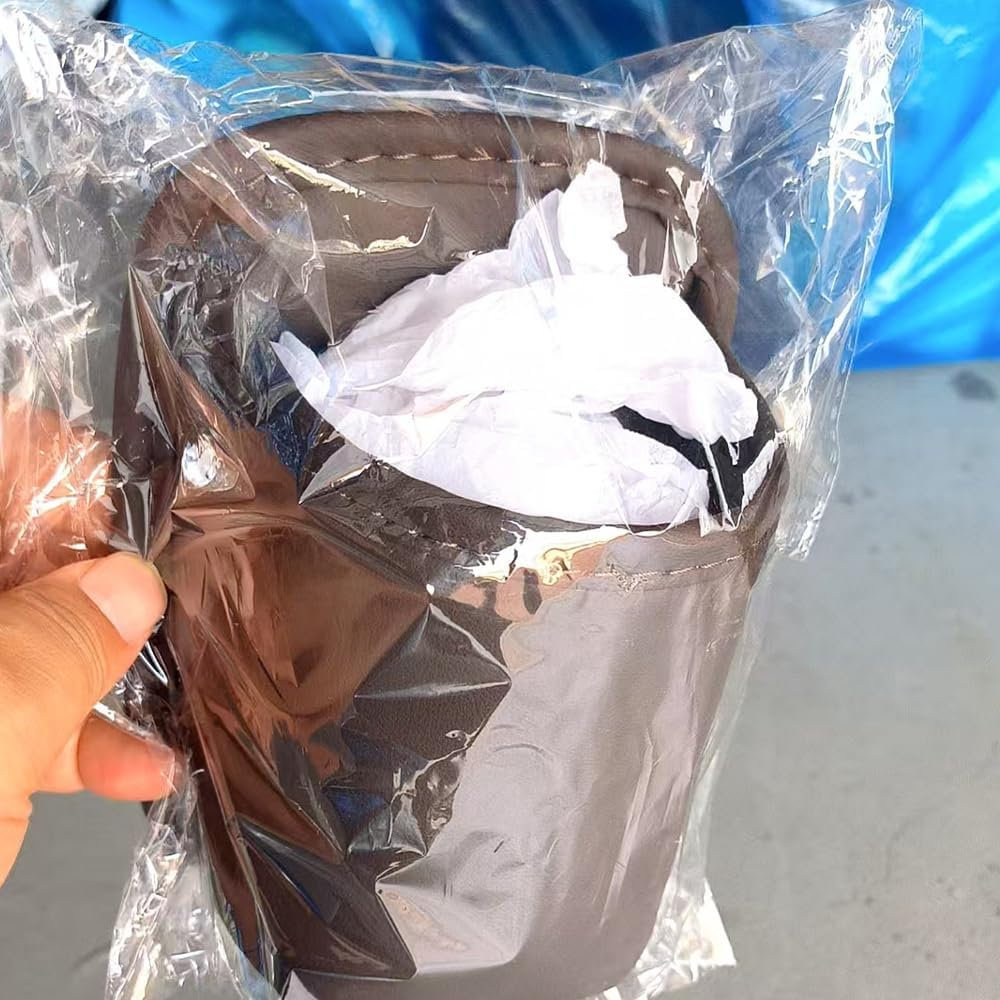 2 Pack Resistant PU Leather Car Cup Holder,Hanging Automotive Back Seat Bottle Holders, Scratch-Resistant Vehicle Door Drink Holder,Clip-On Auto Organizer Accessories for Soda Cans,Coffee (Black) image number 4