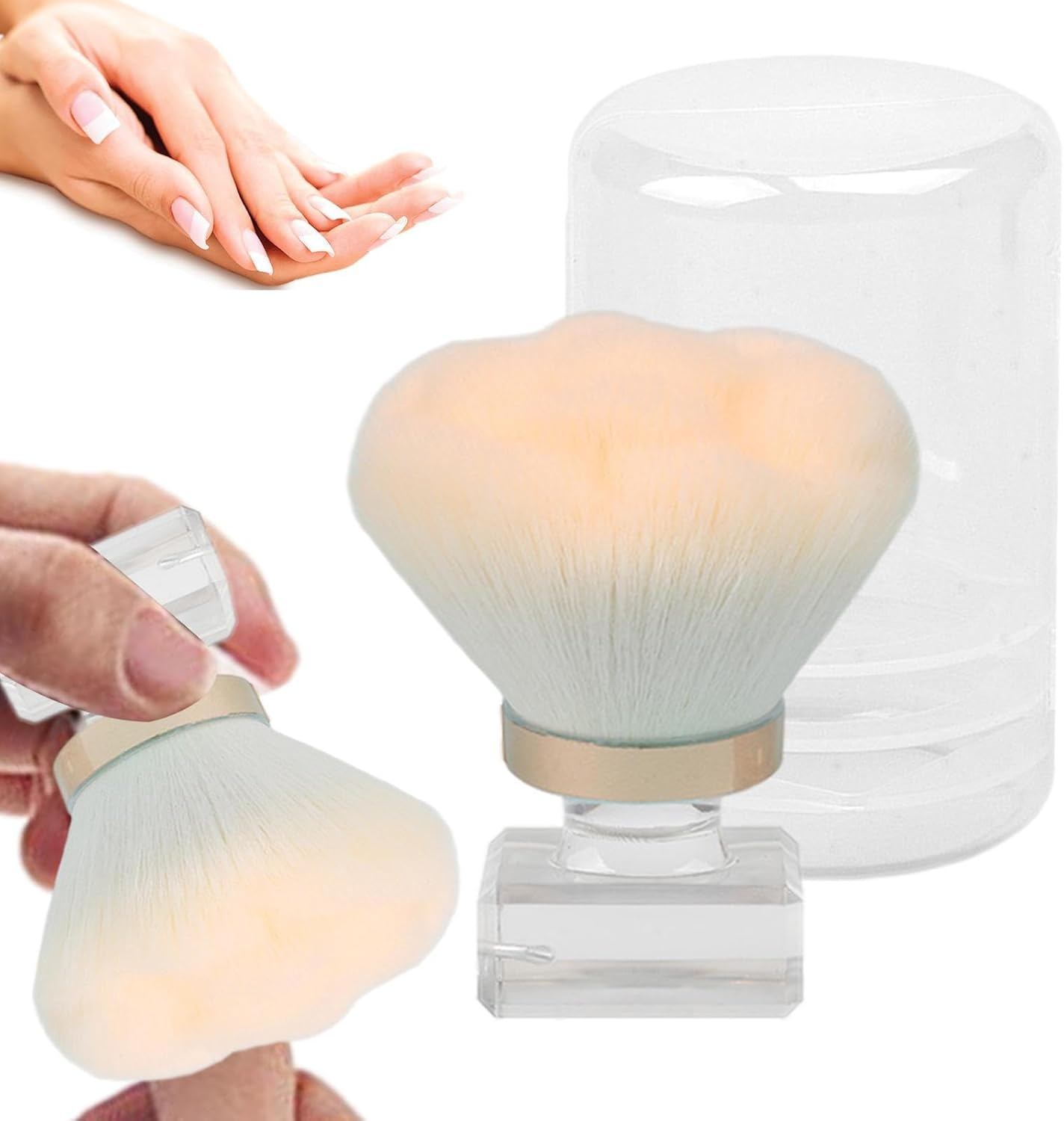 Nail Dust Brush - Acrylic UV Gel Nail Arts Kabukis Nail Brushes | Dust Powder Remover Cleaner Brush, Acrylic Nail Arts Manicure Dust Cleaner Brush image number 1