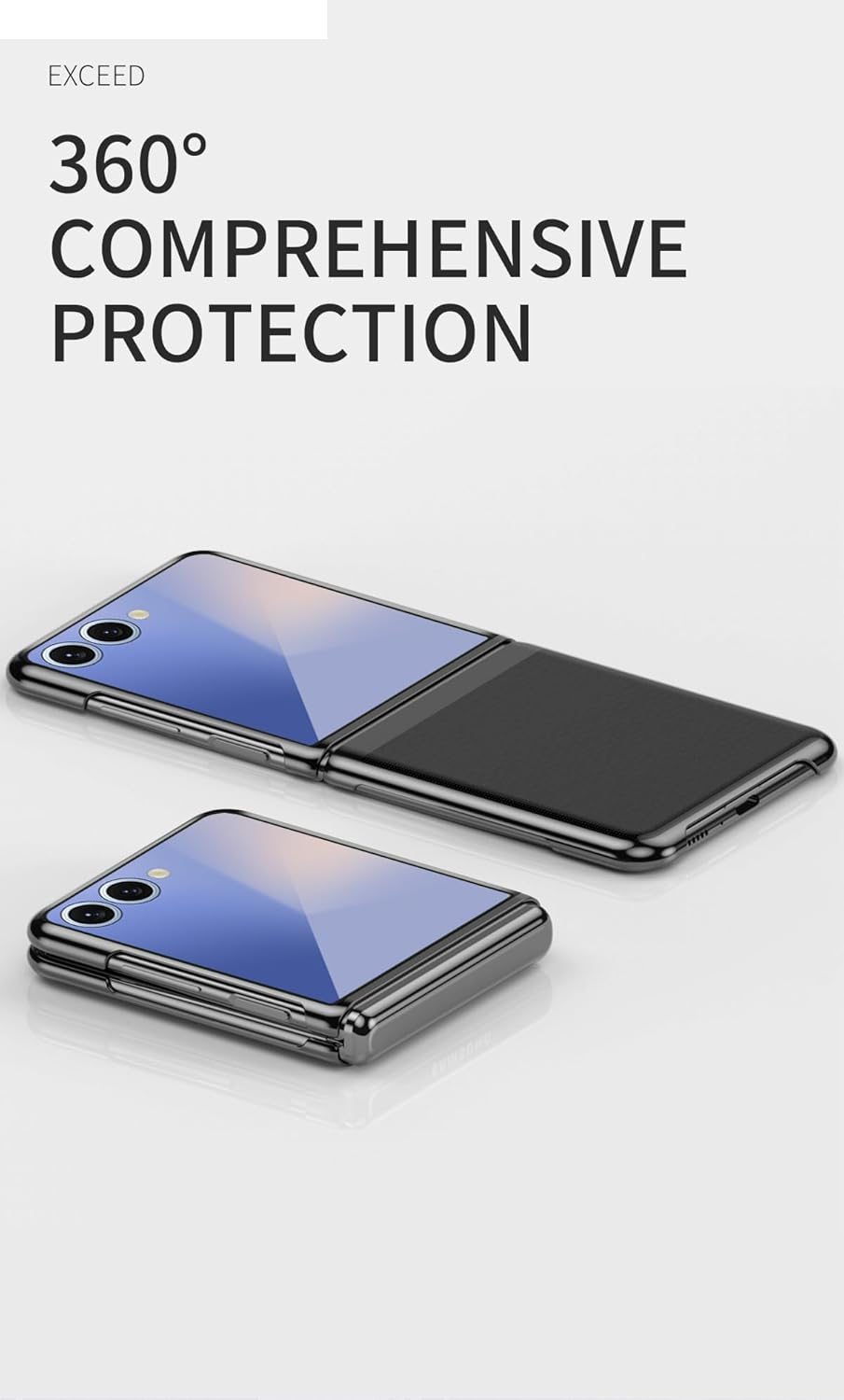 MOJIA Case for Samsung Galaxy Z Flip7 Electroplating Frame Bumper Plating Protective Cover Slim Scratch Shockproof Transparent Phone Case. Rose Gold image number 6