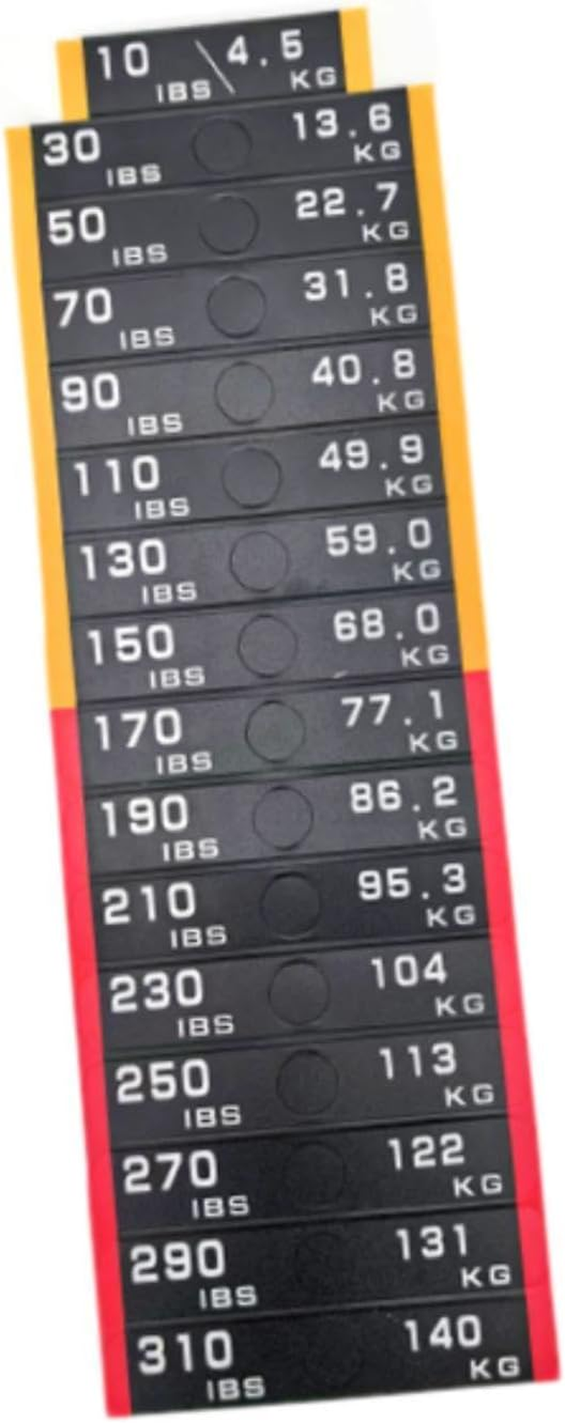 Dickly Weight Stickers Weight Number Stickers Exercise Equipment Gym Weighted Block Label Sticker Decals Weight Stack Labels Decals, 10 to 200Lb, 7Cmx1.2Cm