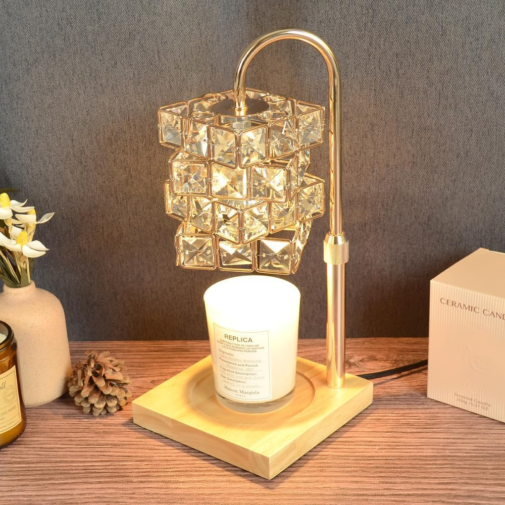 Candle Warmer Lamp with Timer, Electric Candle Warmer Dimmable and Height Adjustable Wax Melt Warmer for Scented Wax Jar Candles, Aromatherapy Decorative Candle Heater Home Fragrance Warmer