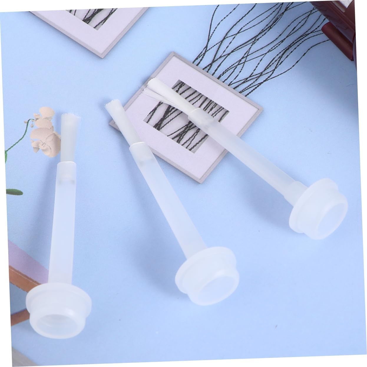 IWOWHERO Nail Varnish Replacement Brushes White Liquid Dip Powder Brush for Efficient Manicure Nail Dipping Powder Kit Durable Portable Replacement image number 6