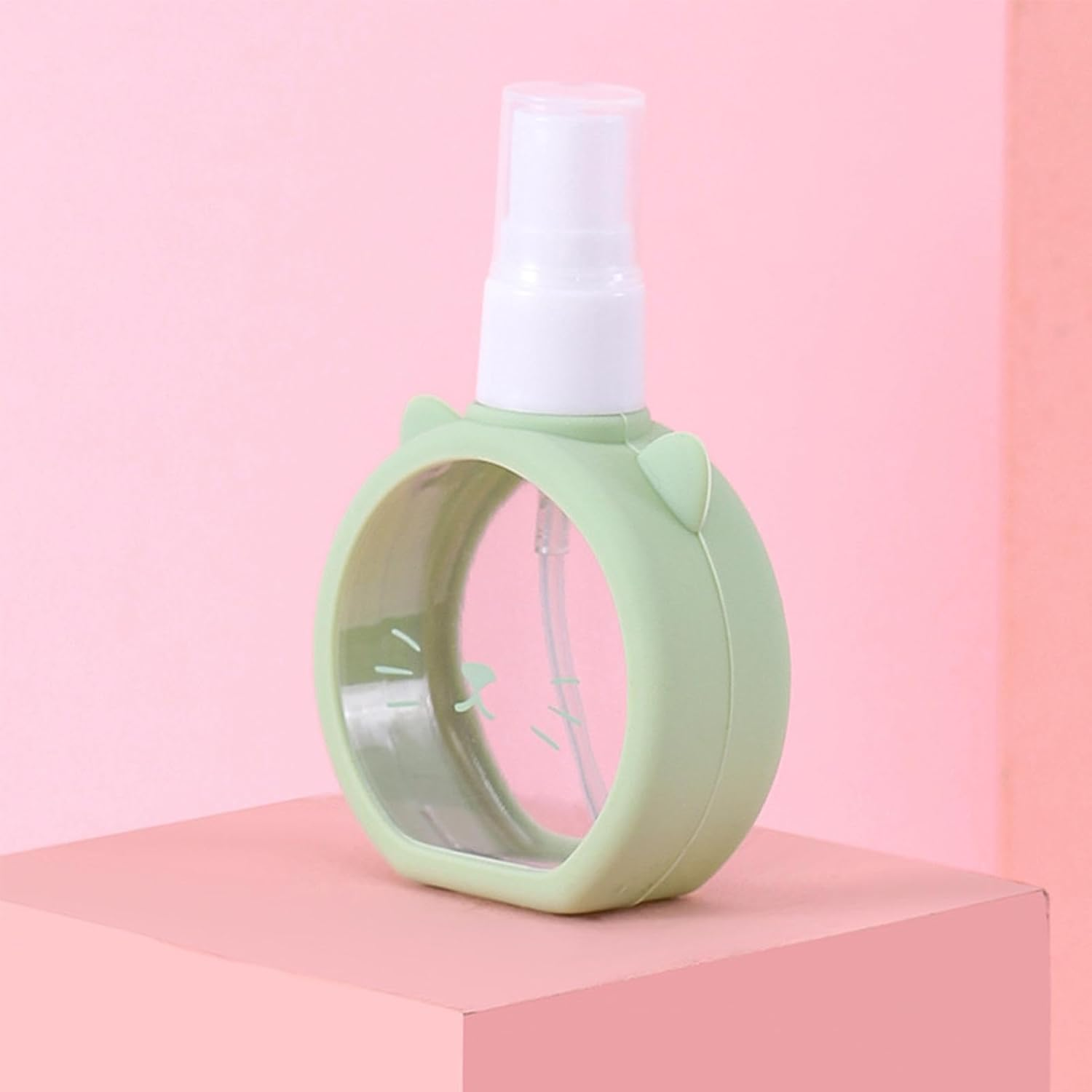 Spray Bottles with Fine Mist, 55 Ml Cartoon Refillable Perfume Bottle, Fine Mist Leak-Proof Empty Cosmetic Spray Bottle, Reusable Liquid Container with Lid for Travel at Home - Green image number 3