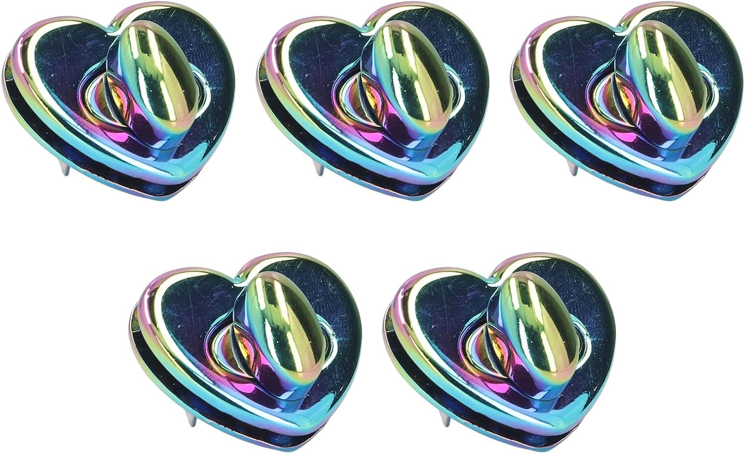 RIZGHWOY Vintage Heart -Metal -Locks Locks Long DIY DIY Wallet Bags, Colorful Hardware for Pocket Accessories [5 Sets] image number 6