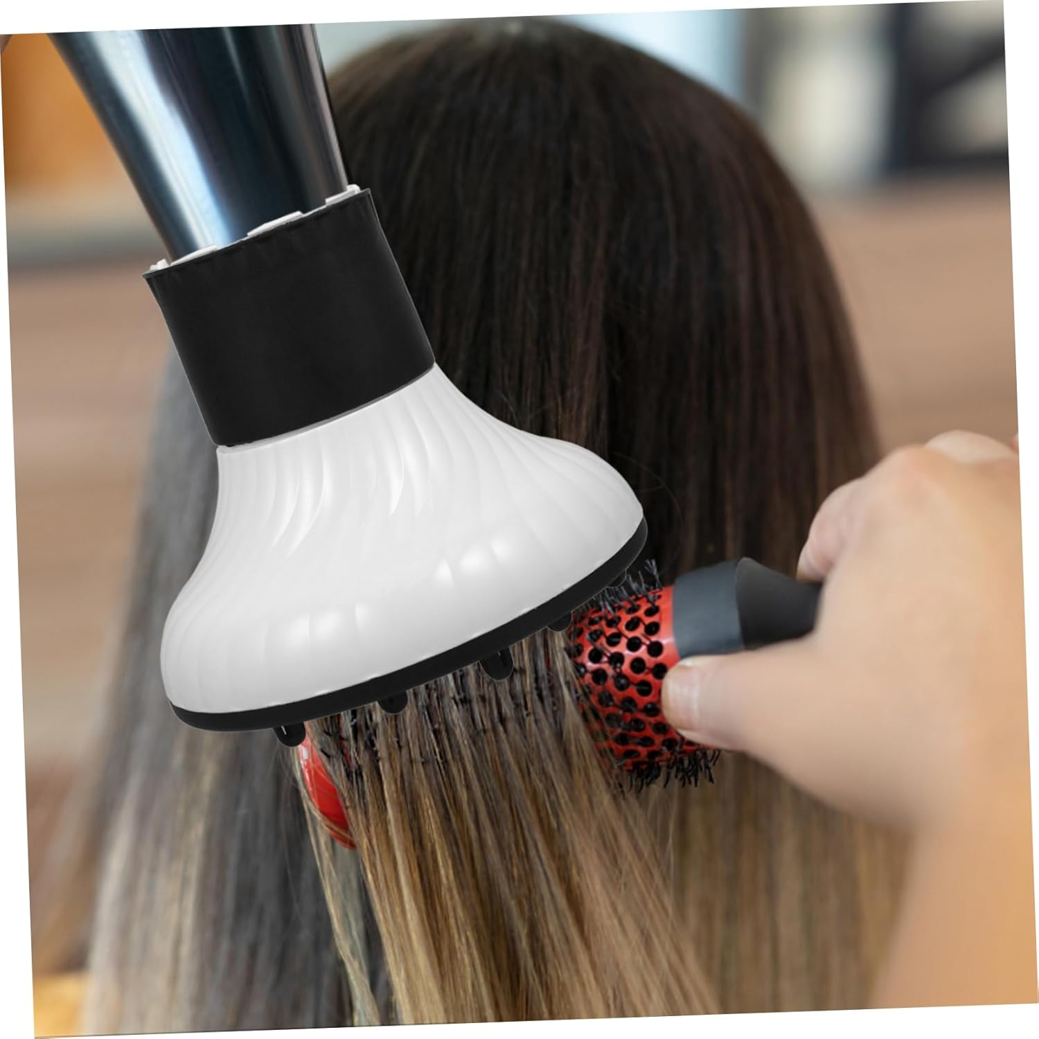 Hair Dryer Hood Rubber Elastic Salon Blow Dryer Attachment Diffuser Nozzle for Curling Styling image number 5