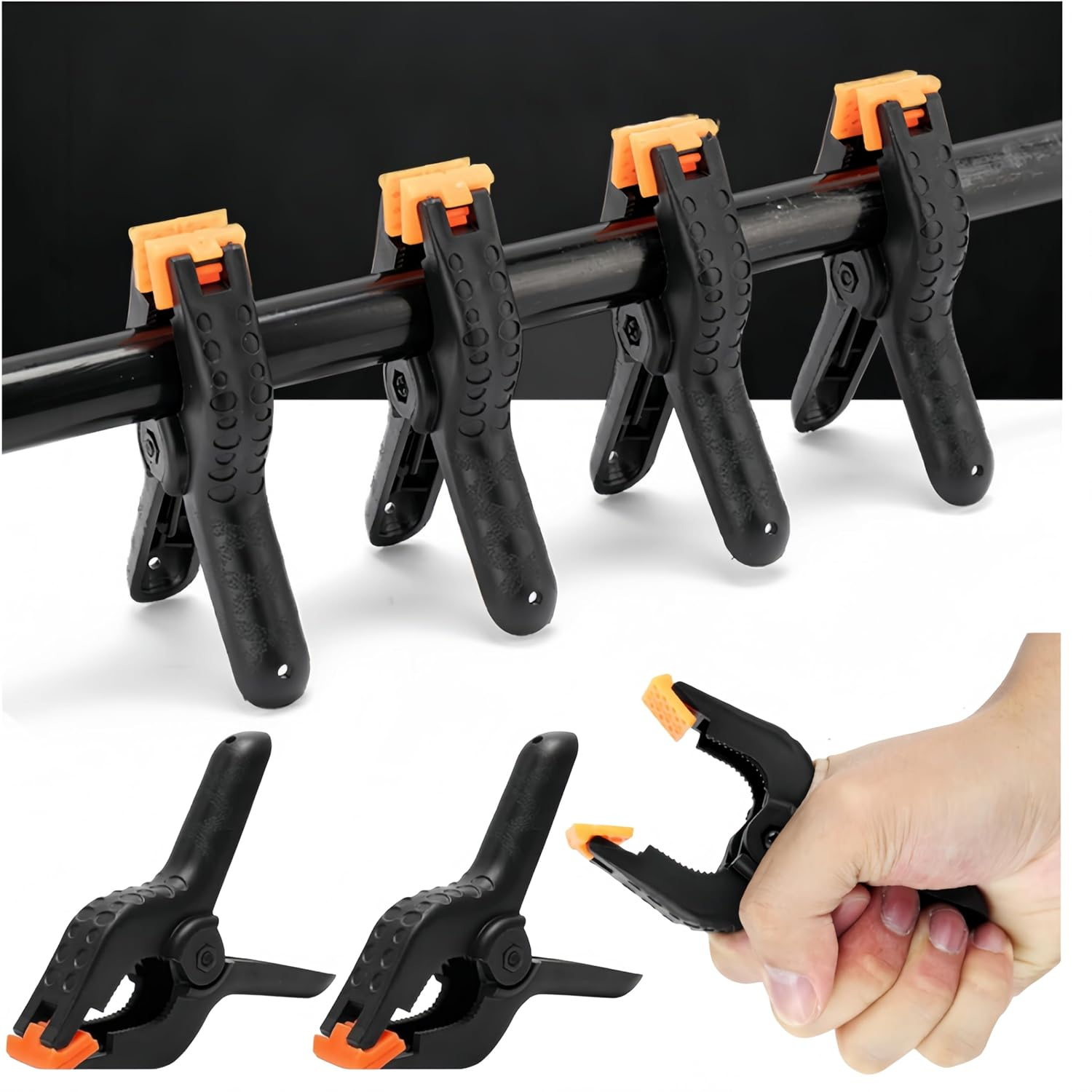 Ai-Oumleef Spring Clamps, 10 Pcs Mini Backdrop Clips, Heavy Duty Nylon Spring Clips, Grip Spring Clips Clamps for DIY Projects, Crafts, Photo Studios, Photo Background(3 Inch)