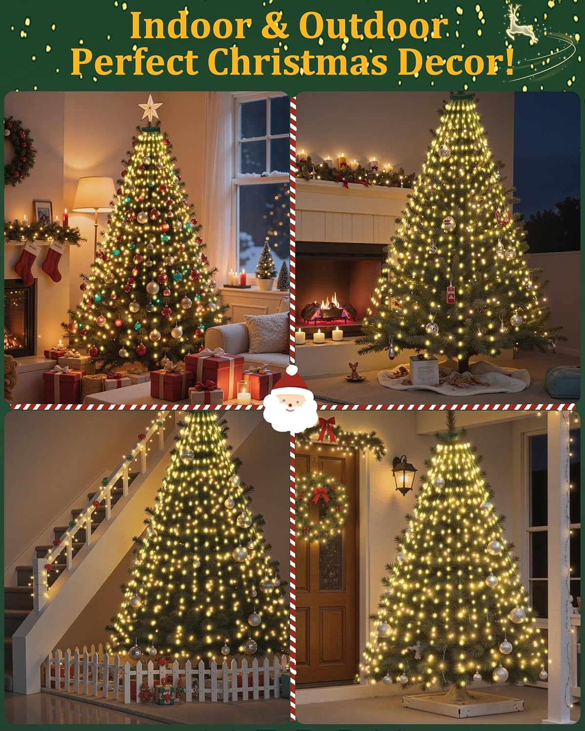 Christmas Lights for Tree, 400 Leds Christmas Tree Lights Indoor with Memory Function & 8 Modes, 2M X 20 Lines Fairy Lights for Christmas Tree Decorations (Warm White) - Warm White image number 3