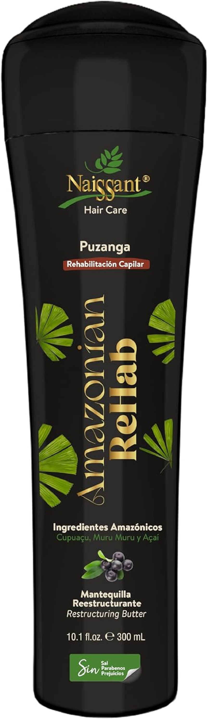 Naissant Amazonian Rehab Hair Care Puzanga Butter | Enriched with Muru Muru, Cupua&ccedil;u, and A&ccedil;a&iacute; | Nourishing Pre-Shampoo for Lightweight, Soft, and Damaged Hair Repair (10.1 Fl Oz)