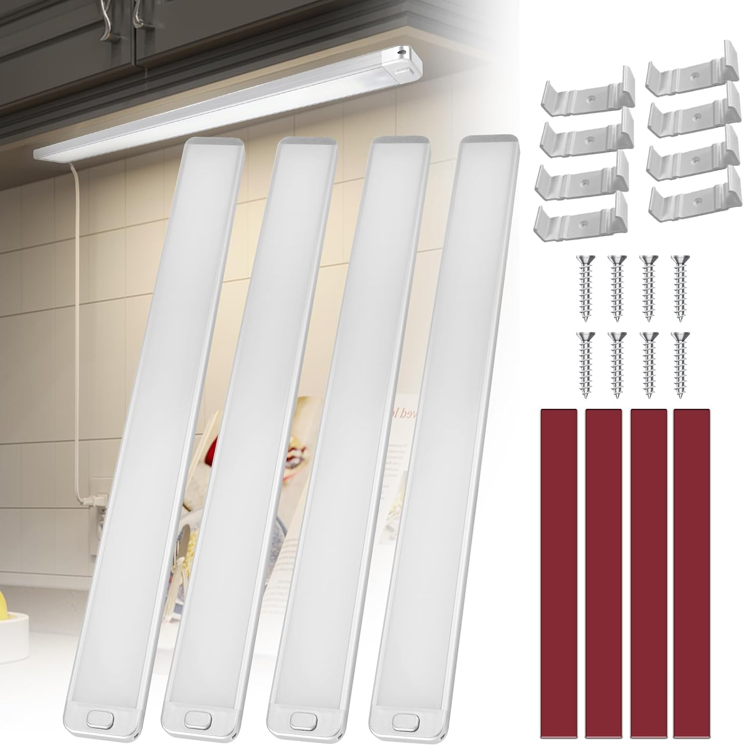 Chelhead 228 Leds Strip LED 2000LM LED Lamp 12 V 10 W 12 V Light Strip with On/Off Switch 42 Cm 6000 K Lamps Caravan Compatible with Car RV Truck Boat Pack of 2 (4) image number 4