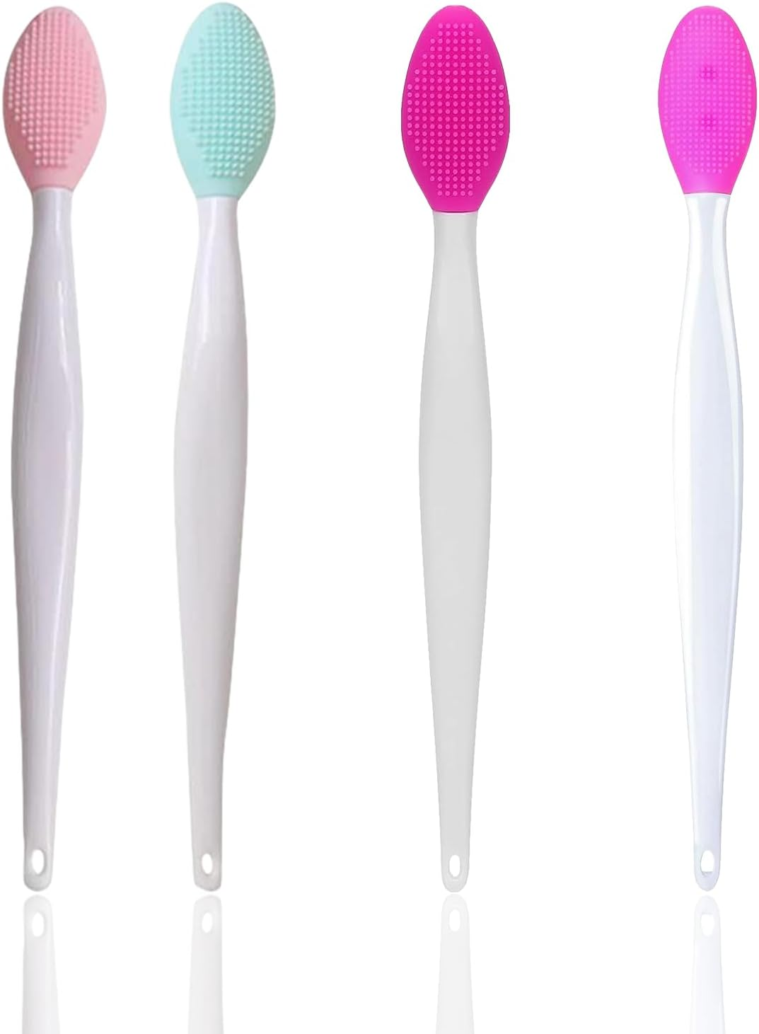 Treayes 4 Pack Lip Scrub and Exfoliator - Brushpore Scrubber and Face Scrubber, Double-Sided Soft Silicone Brush for Fuller Lip Appearance and Facial Cleansing image number 3