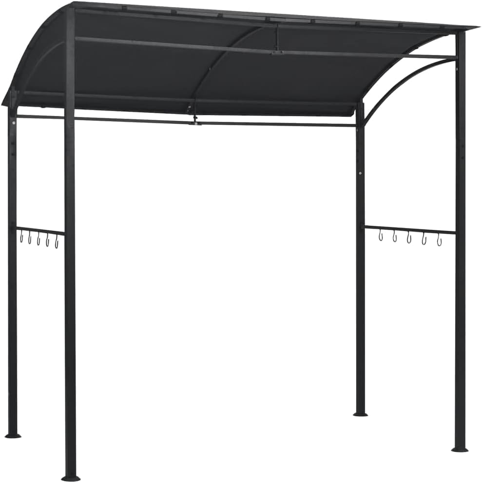 Vidaxl BBQ Gazebo, Anthracite Steel Constructed Frame with Weather-Resistant Fabric Roof, Complete with Organizers, Outdoor BBQ Gazebo in Dimension of 215X150X220 Cm image number 2