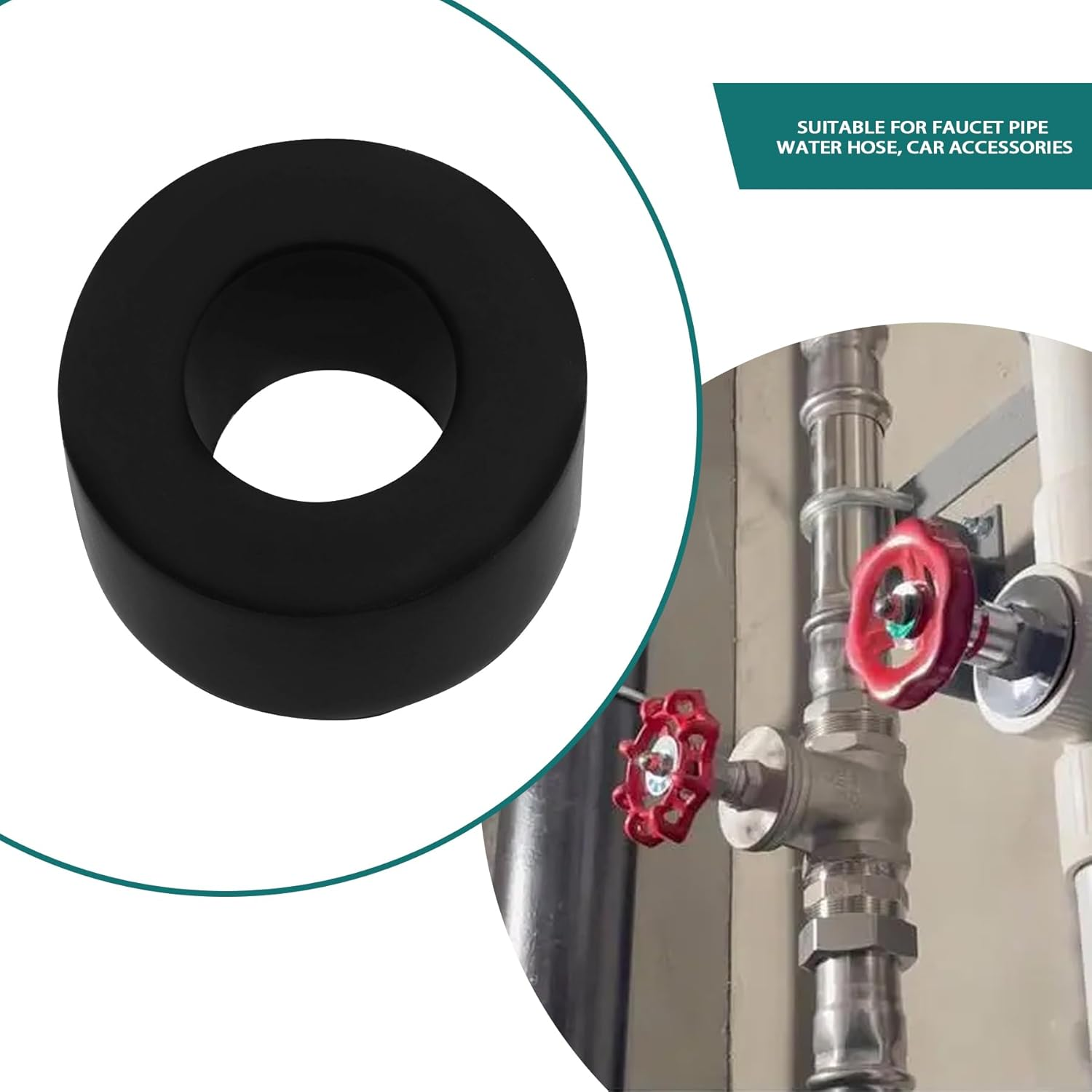 SING F LTD Pack of 10 Rubber Spacers M10 Flat Washers 20Mm OD 10Mm ID 10Mm Thickness round anti Vibration Spacer Rubber Bushing Washers Suitable for Faucet Pipe Water Hose Car Accessories image number 2