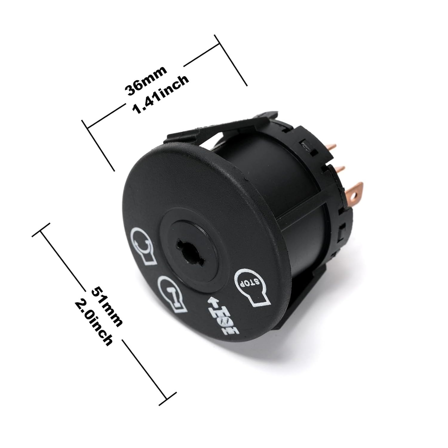 Ruimou Lawn Mower Lgnition Switch 532193350/193350 (4-Position,7Pin) with 2 Keys Compatible with Husqvarna,Craftsman,Ayp,Ariens,Poulan image number 3