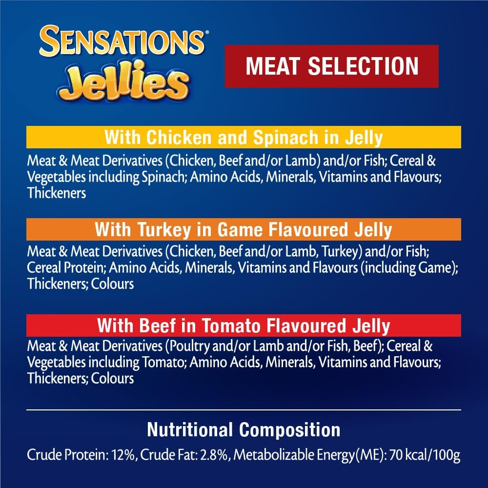 FELIX Adult Sensations Jellies Meat Selection Wet Cat Food, 48X85G image number 5