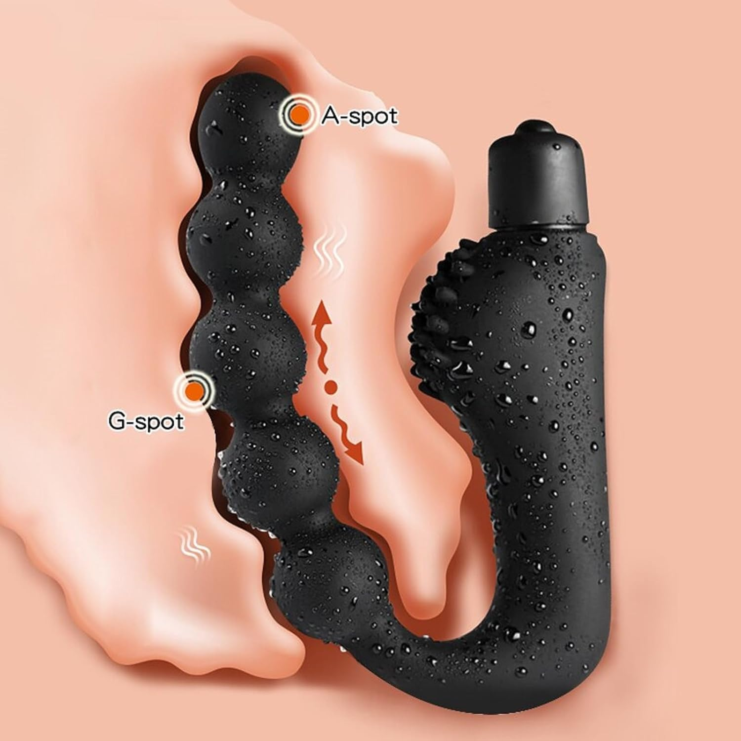 Vibrating Anal Beads Sex Toys Anal Plug Vibrator for Men and Women - Flexible Silicone 10 Vibration Modes Prostate Massager Butt Plug Male Dildo Bead Design Anal Vibrator for Men, Women and Couples Adult Sex Toy image number 5