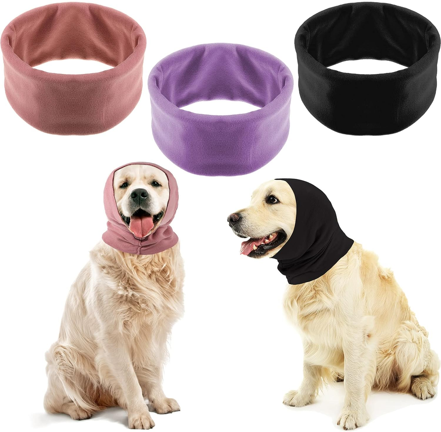 Sadnyy 3 Pcs Dog Ear Muffs Noise Protection Covers Hearing Wrap Earmuff Winter Scarf (Black, Pink, Purple,Small) image number 6