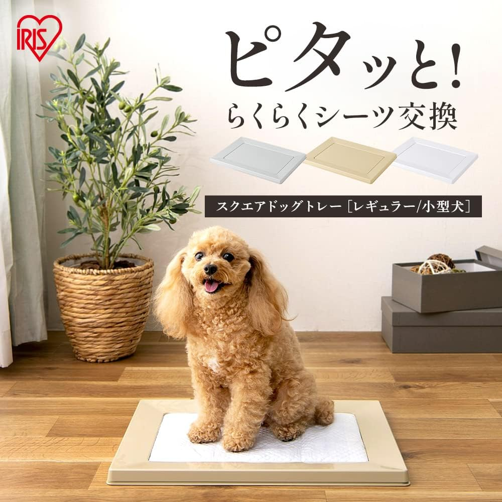 Iris Ohyama Dog Toilet, Square Dog Tray, Just Pinch Magnet, Regular, Light Gray, Washable image number 4