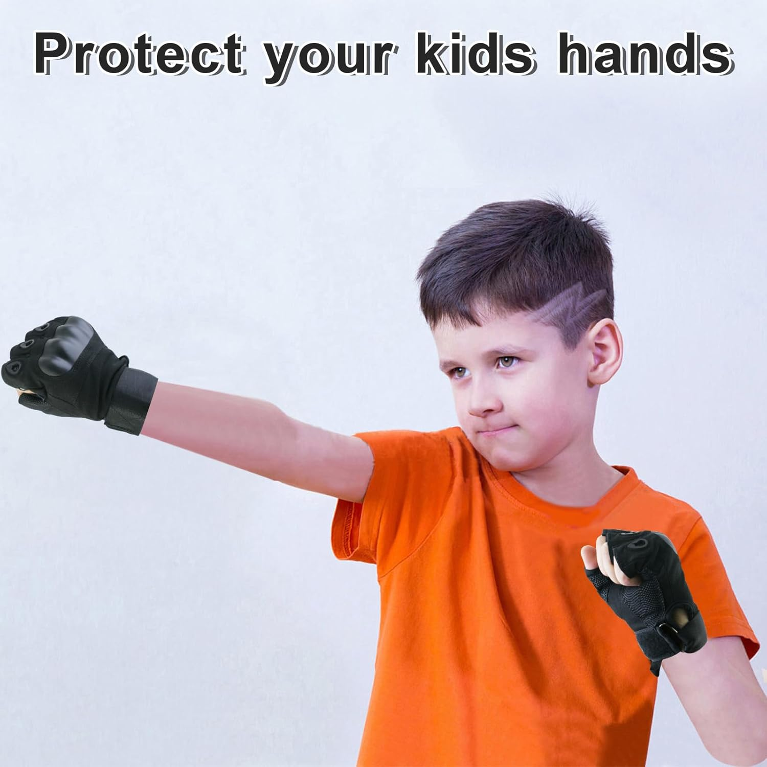 Cubeplug Mens Breathable Padded Fingerless Motorcycle Gloves Half Finger Gloves for Cycling Hiking Climbing Outdoor Sports image number 5