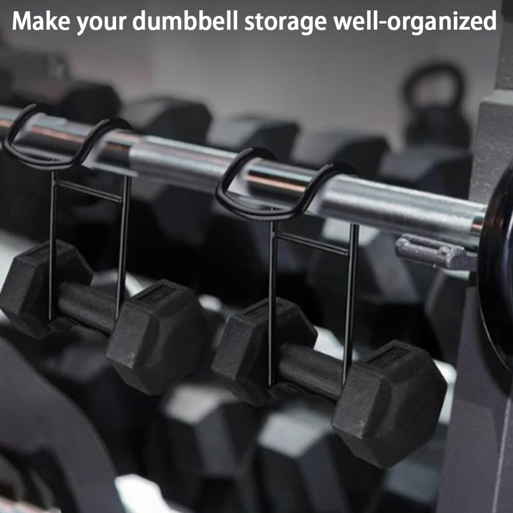 2PCS Dumbbell Spotter Hooks, Heavy Duty Dumbbells Rack Attachments, Hanger Barbell for Home Gym Exercise Dumbbell Spotter Hanger for Shoulder Bench Press image number 1