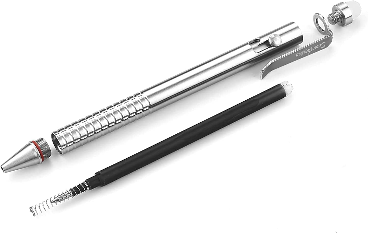 SMOOTHERPRO Erasable Ballpoint Pen Stainless Steel Pen Compatible with Pilot Frixion Refill for Office School Business EDC Color Natural (SSF010) image number 6