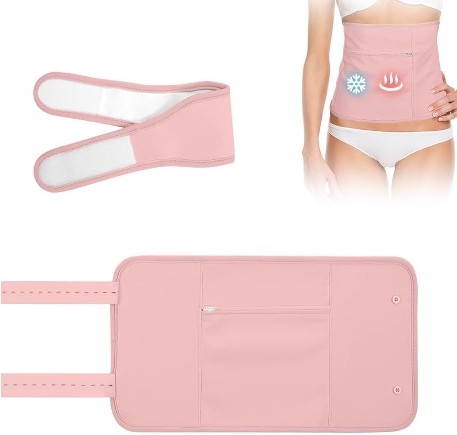 AOOWU Organic Castor Oil Pack, Castor Oil Pack Kit, Reusable Castor Oil Packs Set for Liver Detoxification, Thyroid, Digestion, Constipation, Pack of 2, Pink