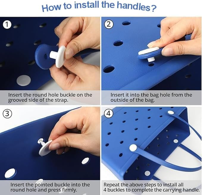 Large Waterproof Beach Tote Bag, Royal Blue, Perforated Design with Dual Handles image number 2