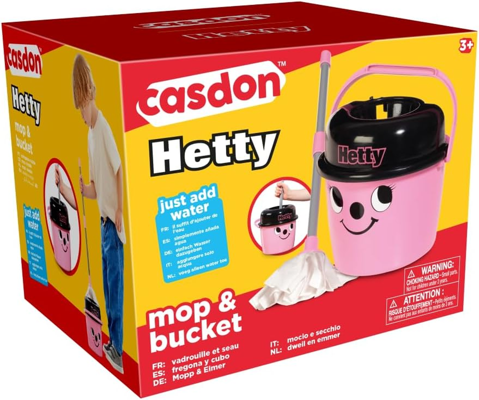 Casdon Little Helper Hetty Kids Mop and Bucket, Hetty/Grey/Black (657)