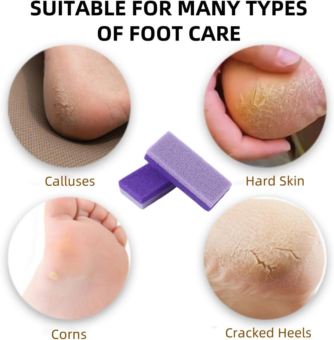 Ljxyloog 2Pcs Foot Care Exfoliator Pedicure Tool Foot Pumice Stone Block Remover Scrubber Dead Hard Skin Remover Cleaner Remover for Feet(Purple) image number 3