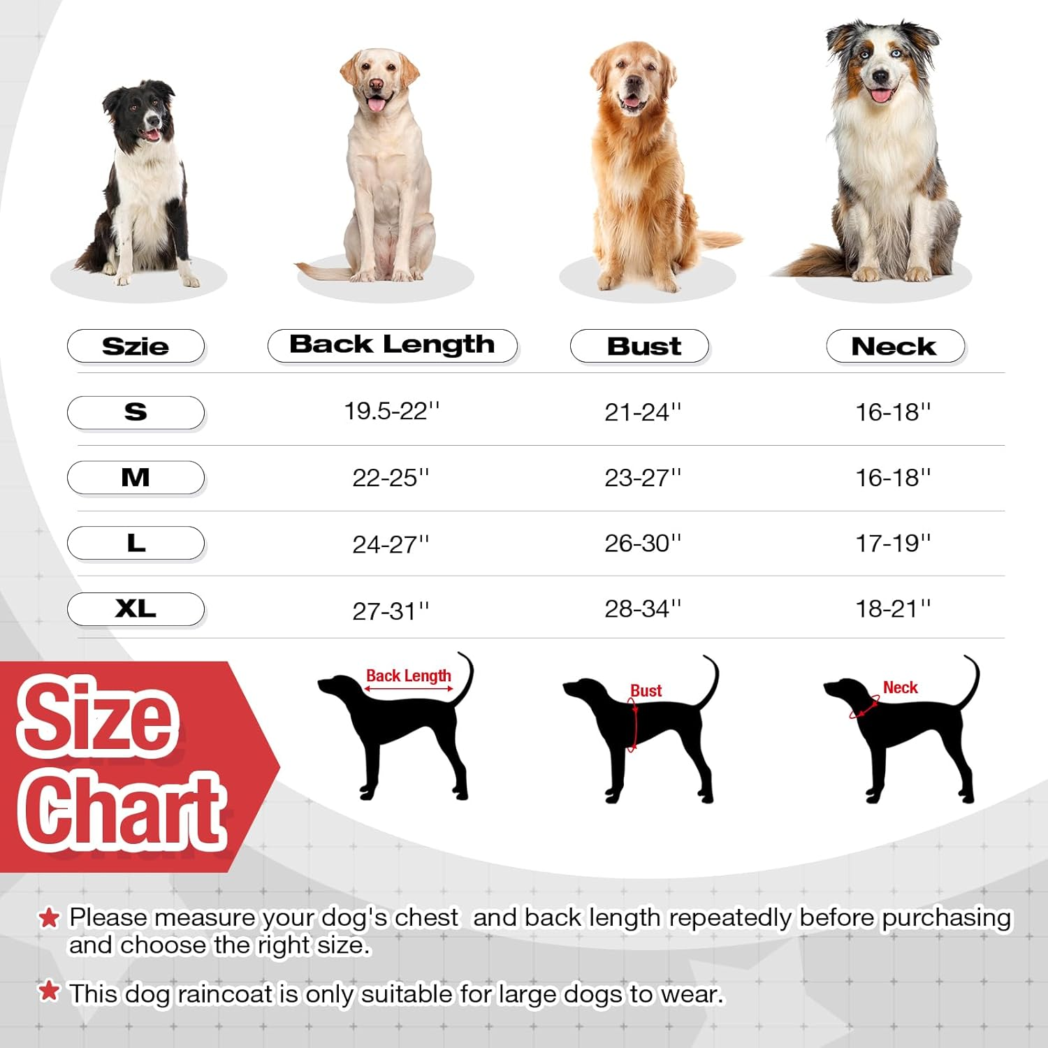 OUOBOB Dog Raincoat, Waterproof Dog Rain Coats for Large Dogs, Lightweight Rain Jacket, Adjustable 4 Legs Pet Poncho with Hood, Snow-Proof Dog Vest Rainwear, Rain Clothes Apparel with Leash Hole image number 7