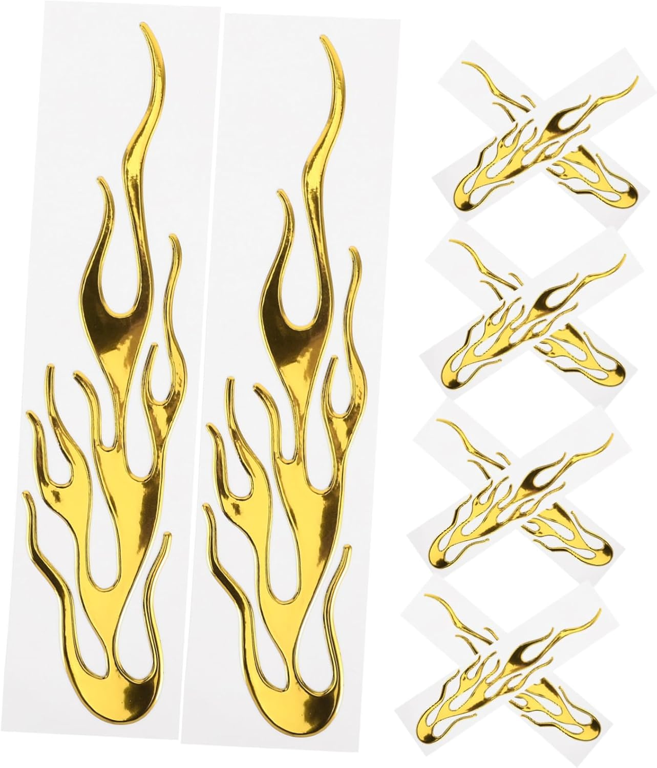 ABOOFAN 10Pcs PVC Yellow 3D Flame Stickers Decorative Vehicle Decals Motorcycle Car Flame Decal Self-Adhesive for Motorbike and Auto Window Decoration image number 3