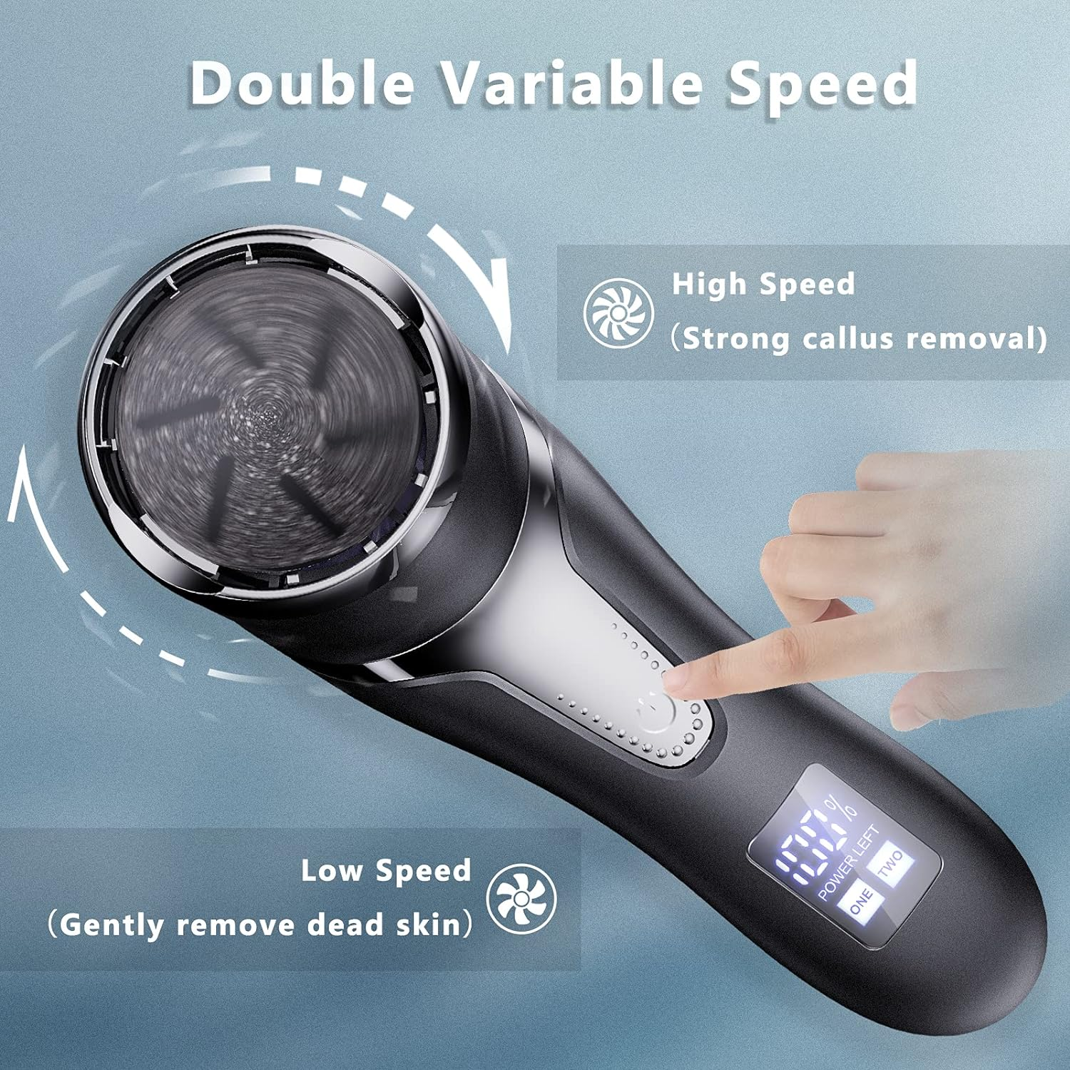 Electric Rechargeable Callus Remover Foot Electric IPX7 Waterproof LED Display Pedicure Set Foot Care Electric with Vacuum System, 2 Speeds & 3 Grinding Heads image number 3
