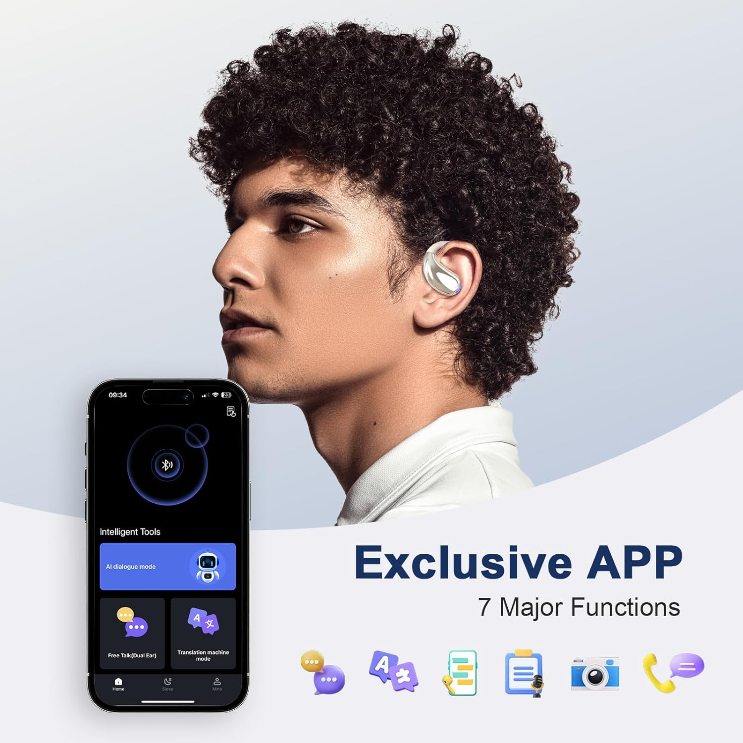 AI Translation Earbuds Real Time, 3-In-1 Translator Earbuds 164 Languages & Accents, Audifonos Traductores Ingl&eacute;s Espa&ntilde;ol,Open Ear Wireless Headphones with Charging Case Fit Ios & Android,Skin Tone