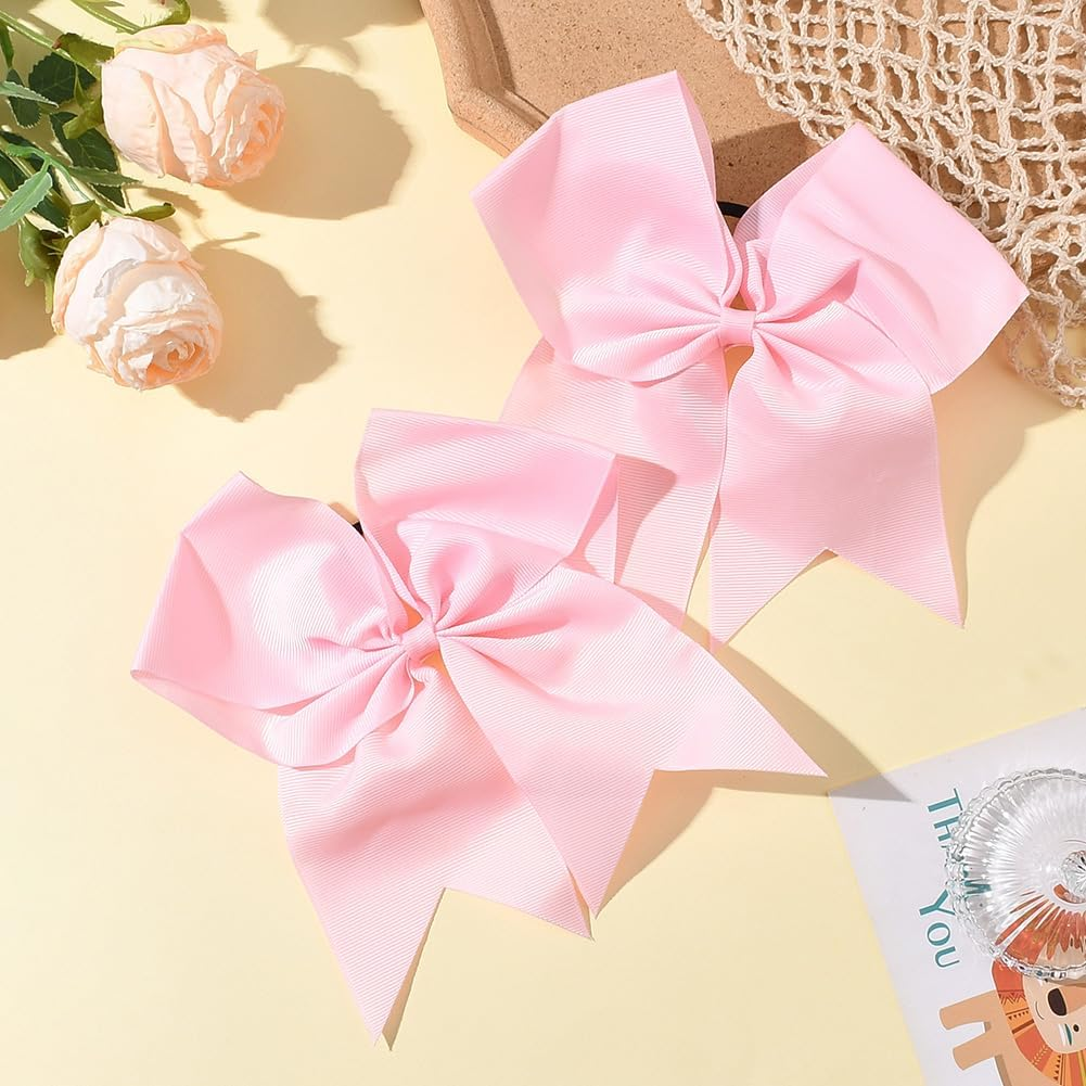SUNNYCLUE 2Pcs Bow Hair Scrunchies Bow Scrunchies 20Mm Large Pink Cute Kawaii Soft Polyester Ribbon Bowknot Hair Ties with Long Tail Elastic Rubber Bands for Women Adults Fashion Gifts Accessories image number 1