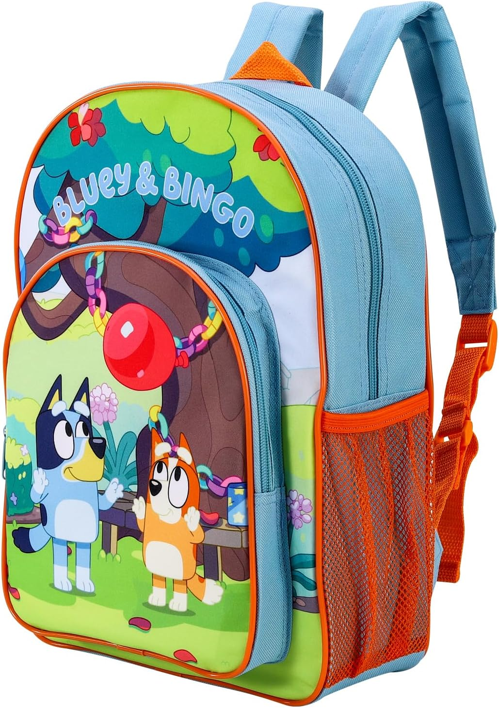 Bluey Bingo Kids Childrens Premium Backpack School Rucksack Travel Bag Boys Girls with Side Mesh Pocket and Front Zipped Pocket, Multicolour, 36.7Cm (Height), 26Cm (Width), 13Cm (Depth) image number 6