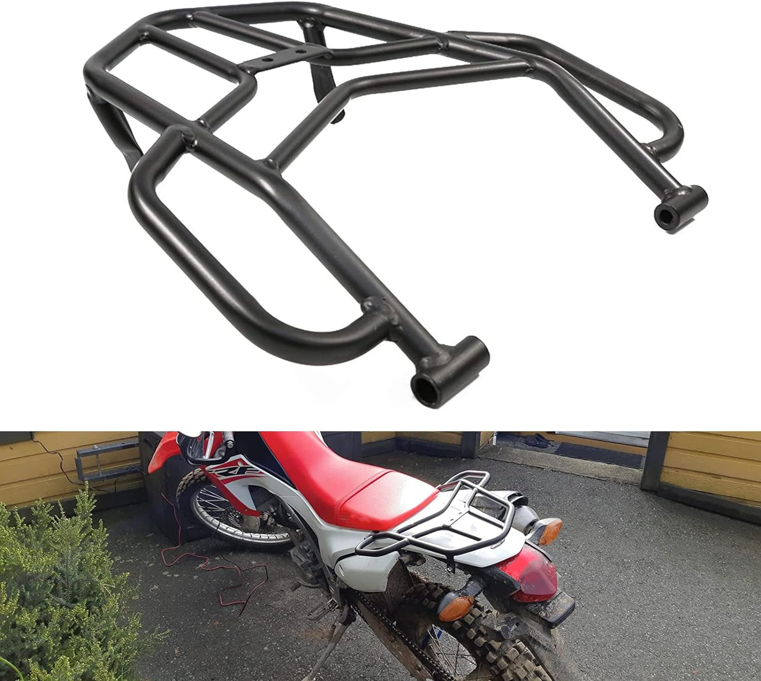 COPART Motorcycle Rear Luggage Rack with Hand Grip Rail Bar for Honda CRF250L CRF250M CRF250 Rally 2012-2019 (Black)