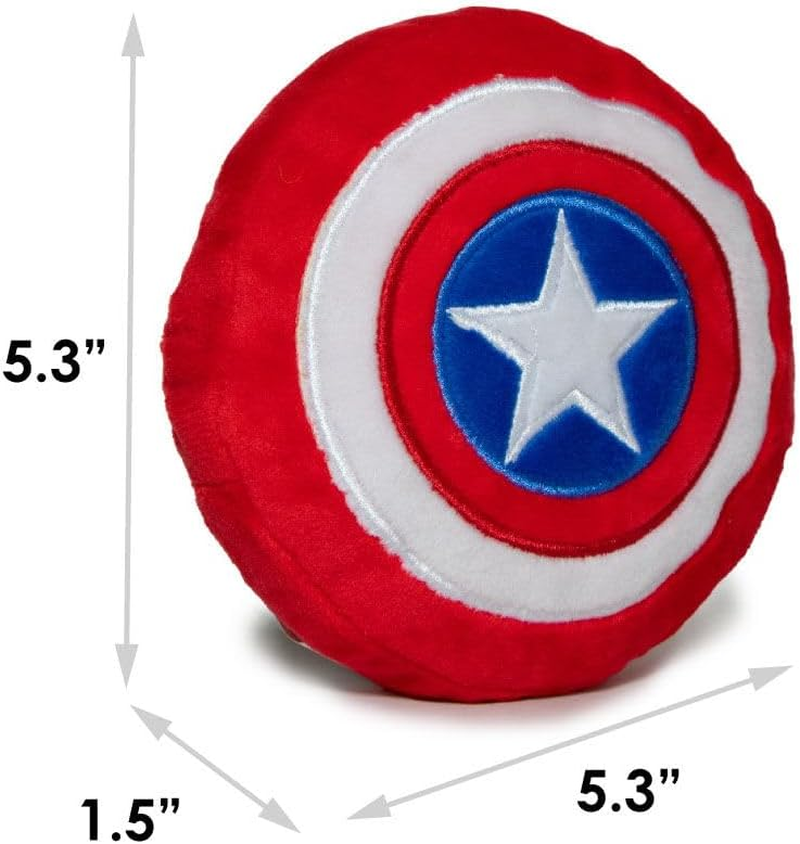 Buckle-Down Dog Toy Plush Captain America Shield Red White Blue White 8" X 6" image number 2