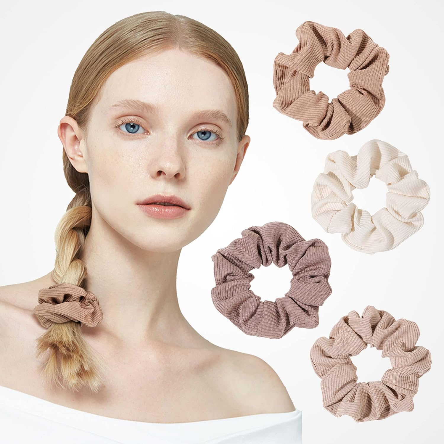 Scrunchies for Women & Girls - Big Cotton Scrunchies for Thick or Thin Hair, No Crease Ponytail Holders image number 4