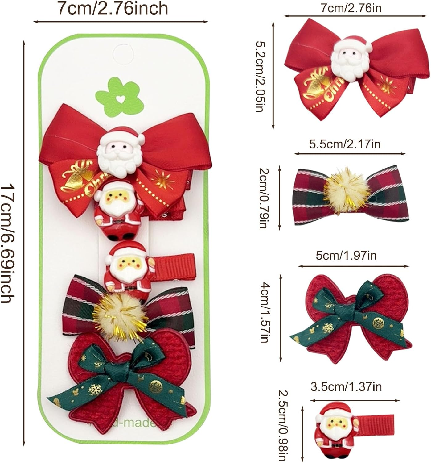 FOSDICK Pack of 15 Christmas Hair Clips Christmas Cartoon Hair Clip Christmas Hair Accessories Christmas Hair Accessories Christmas Hair Clips Gifts for Girls Children image number 6