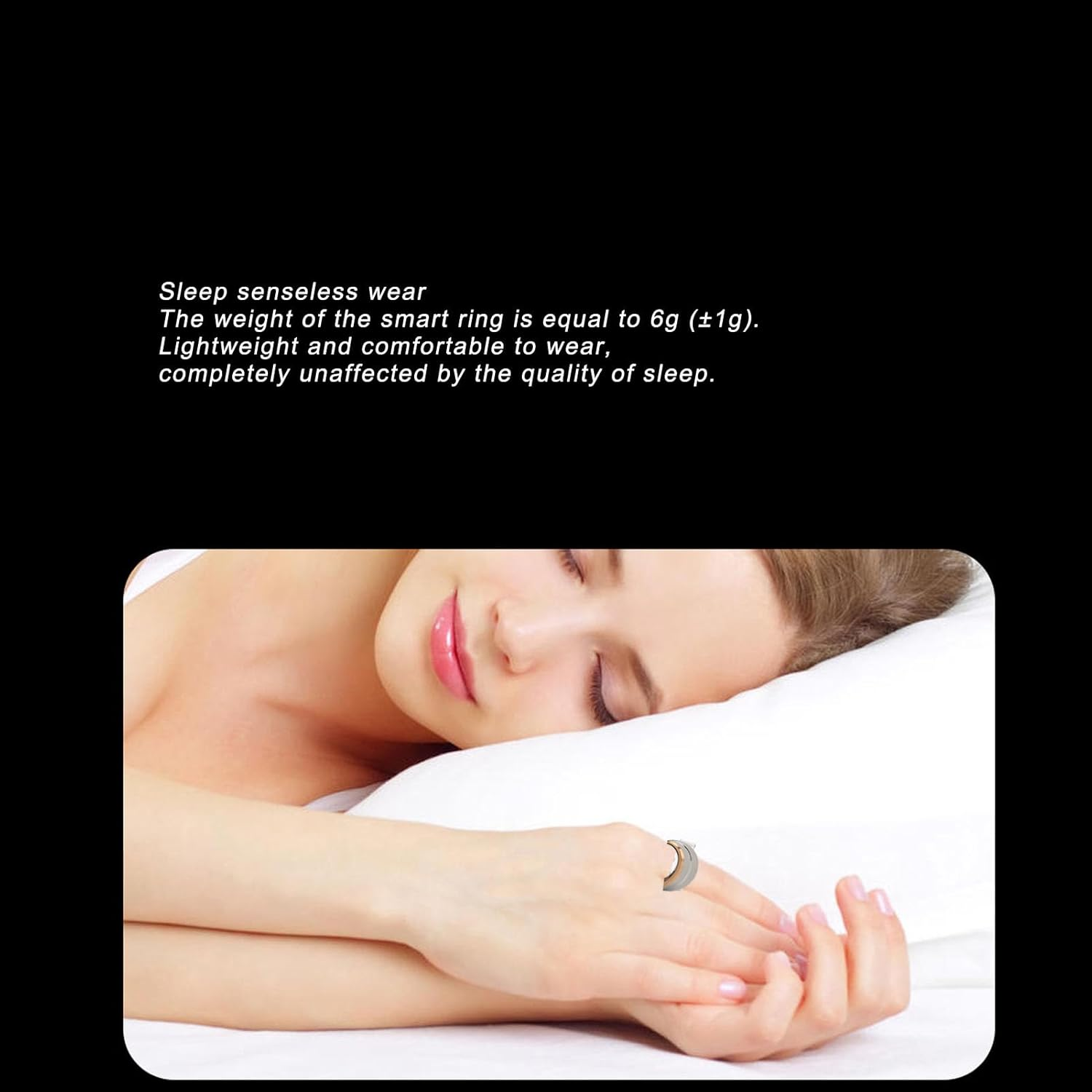 Denash Smart Ring Health Tracker,Ceramic Stainless Steel Pressure Heart Rate Monitor Fitness Ring,Camera Control Sleep Tracking Wearable Compatible with Ios & Android (Size 8) image number 4