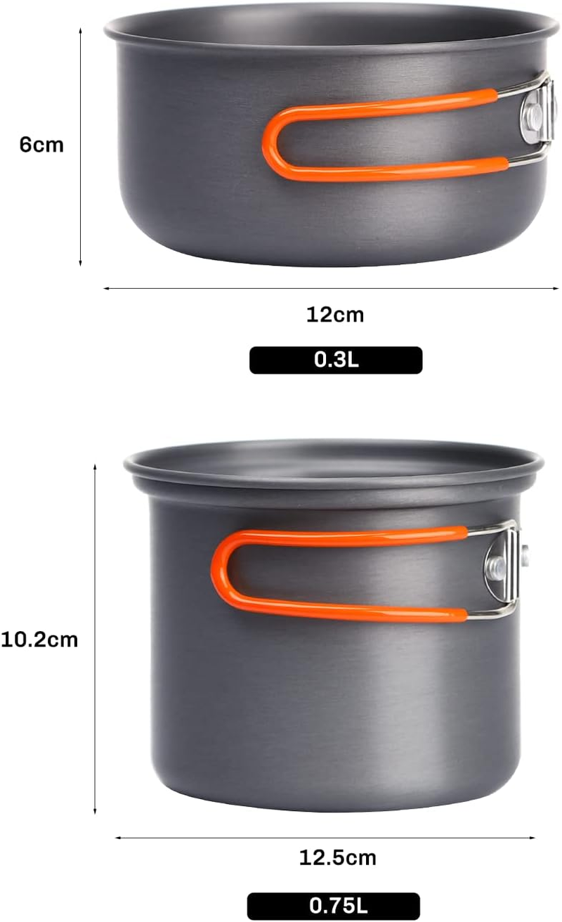 Fire-Maple Camping Pot Bowl Foldable Backpacking Cooking Set Pots for 1 Person 195G FMC-207 Ultralight Outdoor Single Cookware image number 2
