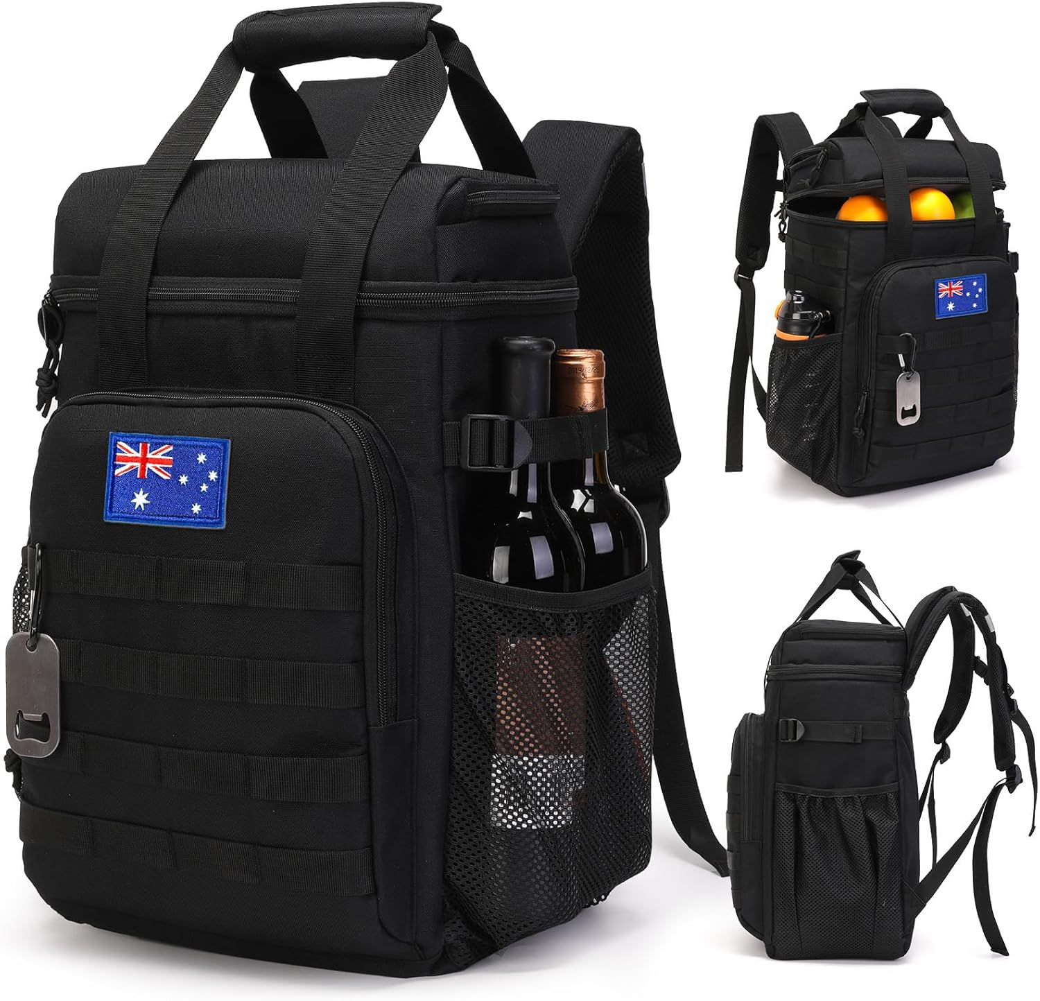 Tactical Backpack Cooler,Lunch Backpack for Men Work with Handle，Soft Cooler Backpack Insulated Waterproof Leak Proof，Heavy Ice Chest Backpack for Hiking Camping