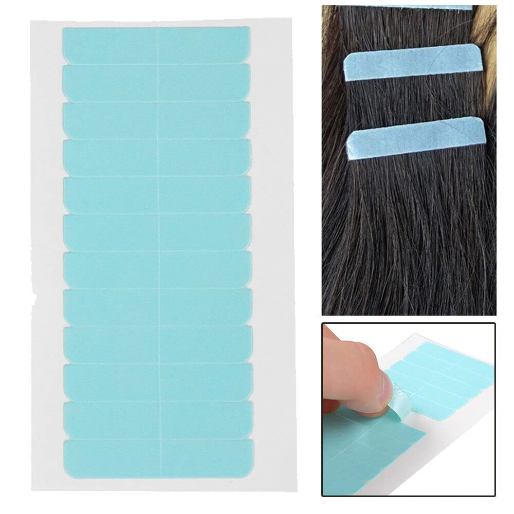 Pre Cut Double Side Super Blue Tapes for Hair Extension Waterproof Adhesiv 180Pc image number 1