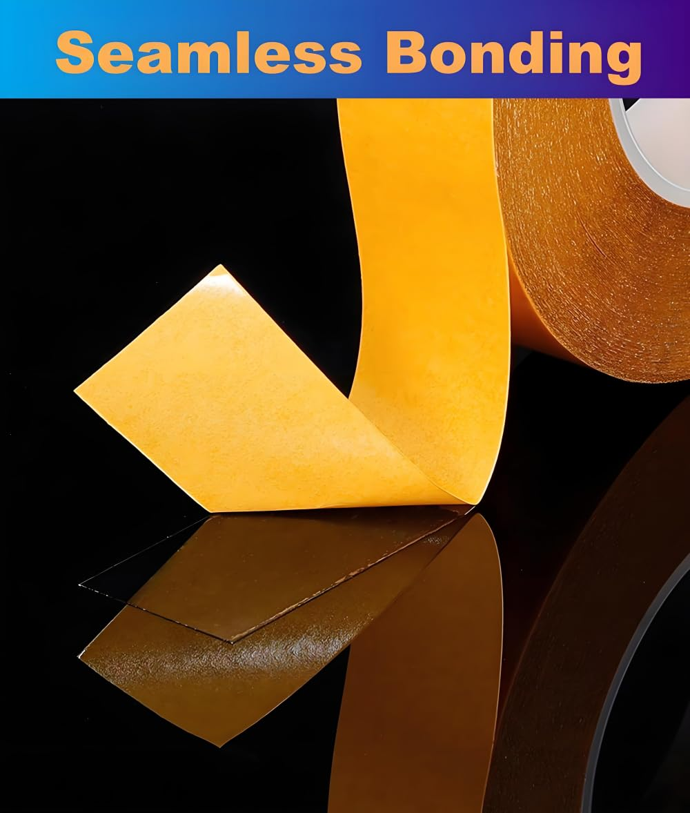 Thin Double-Sided Tape 2-Inch X 50 Feet Super Strong Sticky Woodworking Tape with Acrylic Transparent Adhesive, for Arts & Crafts, anti Cat Scratch, Fixed Carpet, Paste Photos, Wall D&eacute;cor image number 4