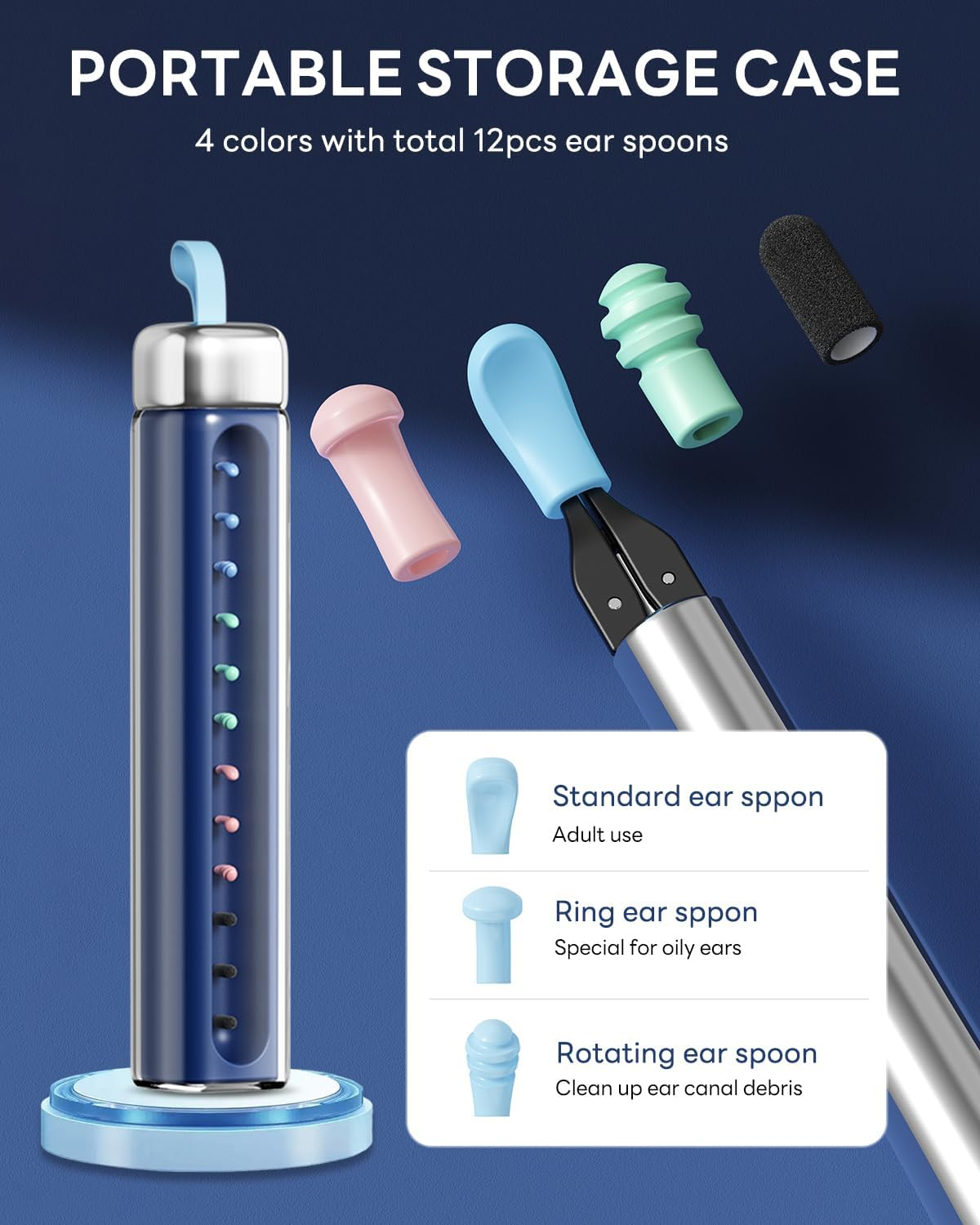 MEKK Ear Wax Removal Tool S8 with 12 MP Camera, Stainless Steel Tweezers, 8 Ear Spoons, Wireless Otoscope Ear Cleaner for Ios & Android image number 4