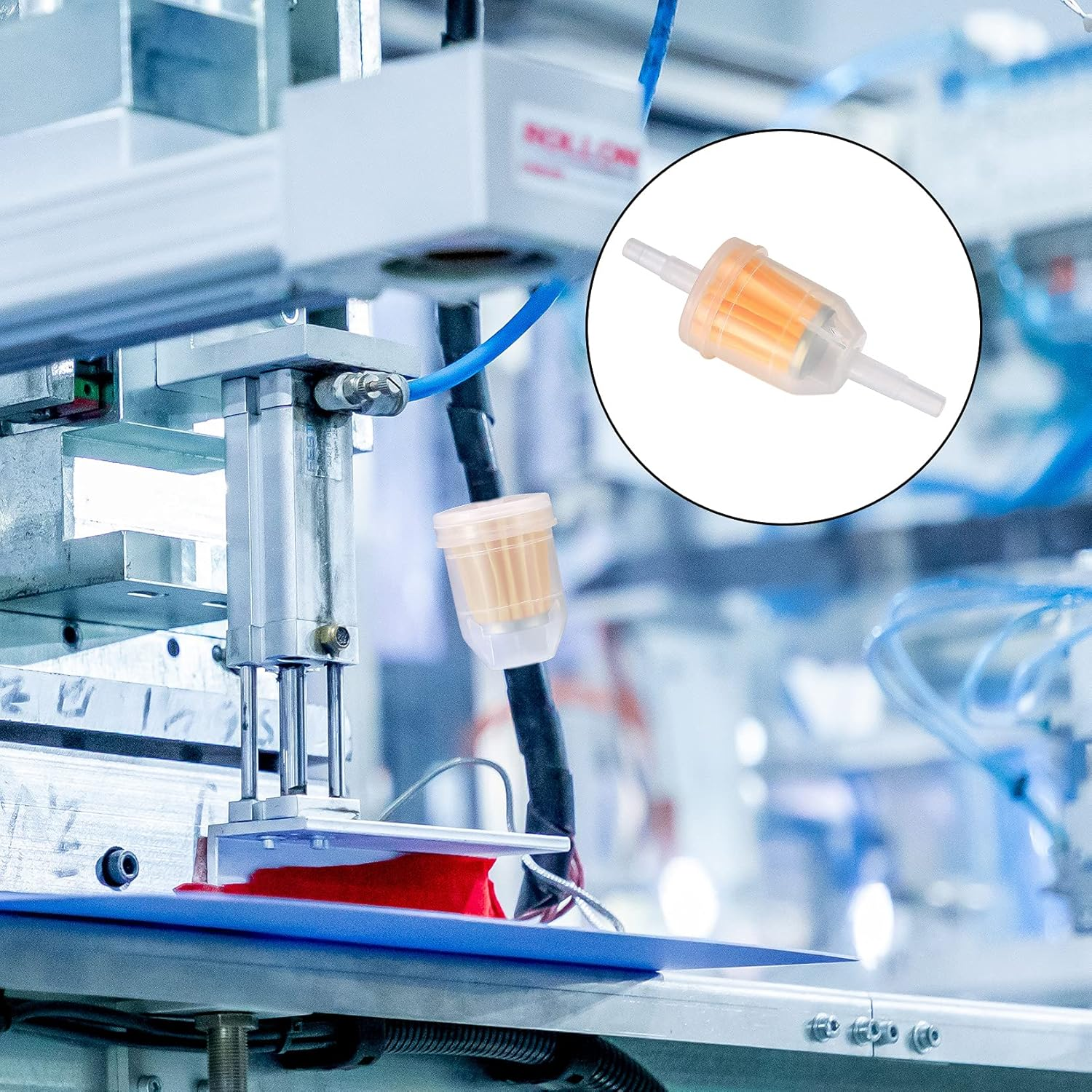 12 Pieces Gas Inline Fuel Filters, Universal Motorcycle Petrol Inline Filter, Filtration Speed Quick Fuel Filter for 6-8Mm Motorbike, Scooter, Generator, Lawnmower Machines, Auto (Yellow 12) image number 3