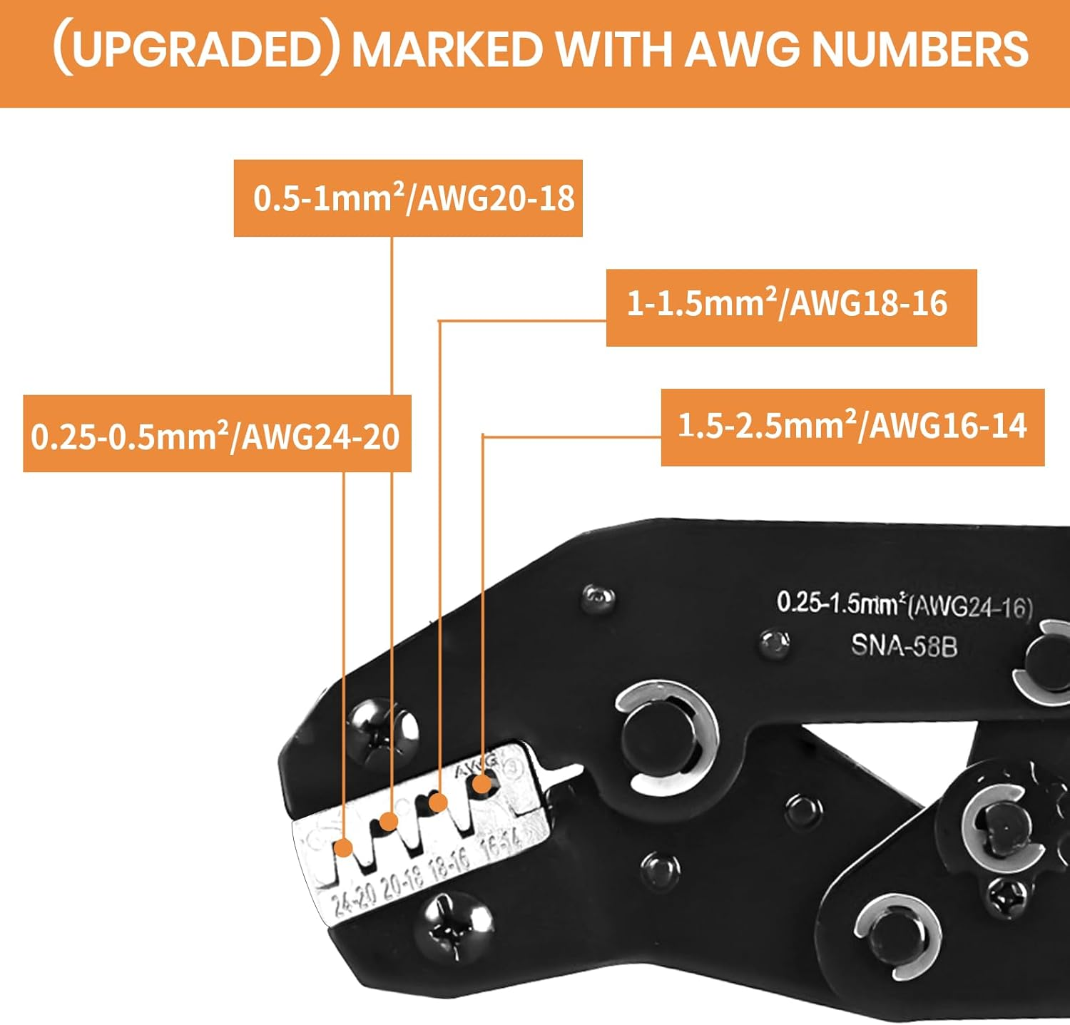 Wire Crimping Tool with Ratchet,Ratchet Wire Crimper Tool for Open Barrel Terminal Connectors, Electrical Crimping Tool for Molex Style Deutsch DELPHI AMP Dupont TYCO Terminals, 24-14 AWG image number 5