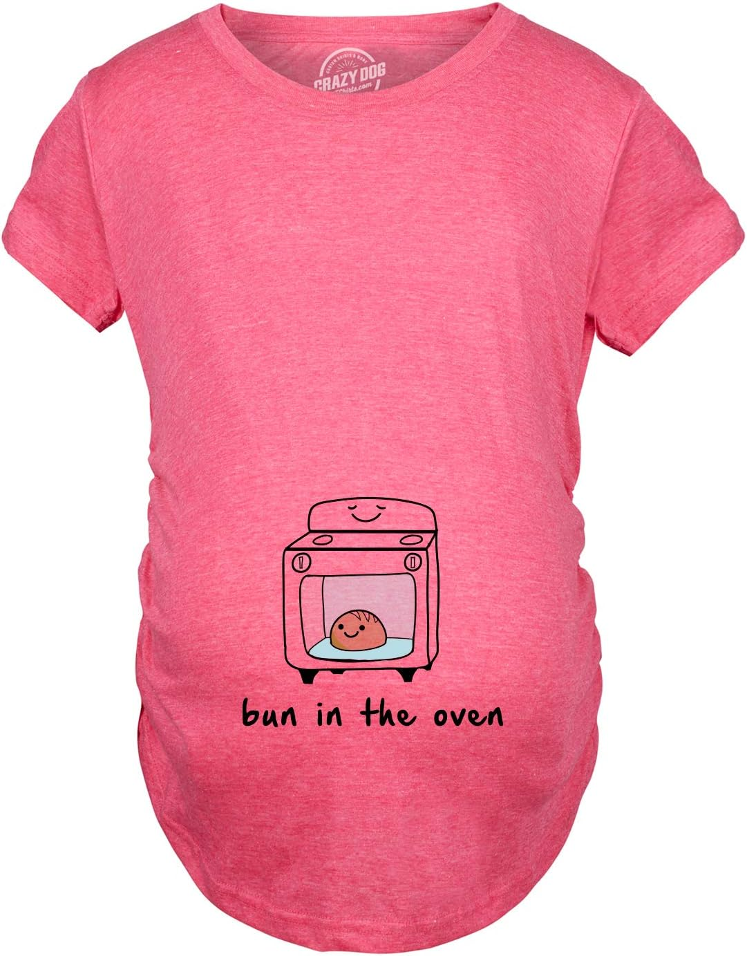 Crazy Dog T-Shirts Maternity Bun in the Oven T Shirt Funny Pregnancy Announcement New Baby Tee