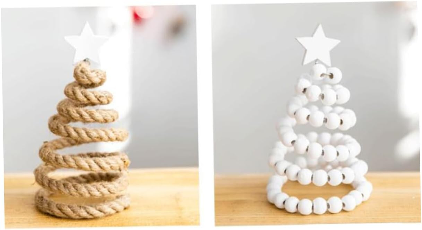 Mikinona Rope Mini Christmas Tree Ornaments DIY Desktop Decor Christmas Tree Adornments Outdoor Decorations Present for Friends image number 1
